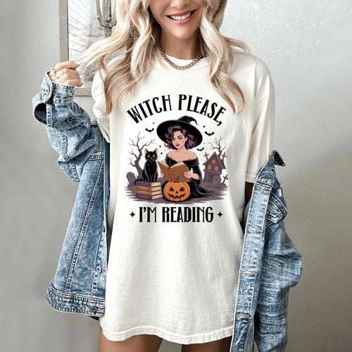 I'm Reading Halloween Witch Book Lover Women's Comfort Colors T-Shirt - Bookorys