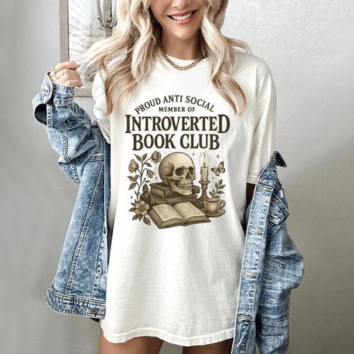 Introverted Book Club Member Anti Social Reader Women's Comfort Colors T-Shirt - Bookorys