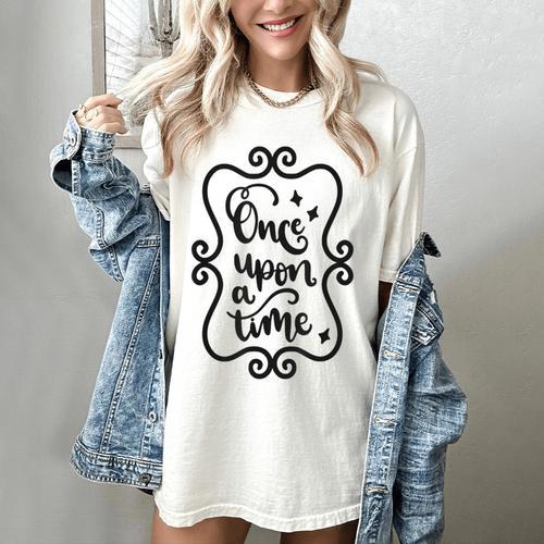 Once Upon A Time Fairytale Book Lover Reading Women's Comfort Colors T-Shirt - Bookorys