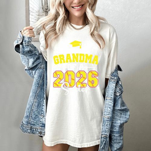 Proud Grandma Of A 2026 Senior Softball Graduation Matching Women's Comfort Colors T-Shirt - Best Gift Smart