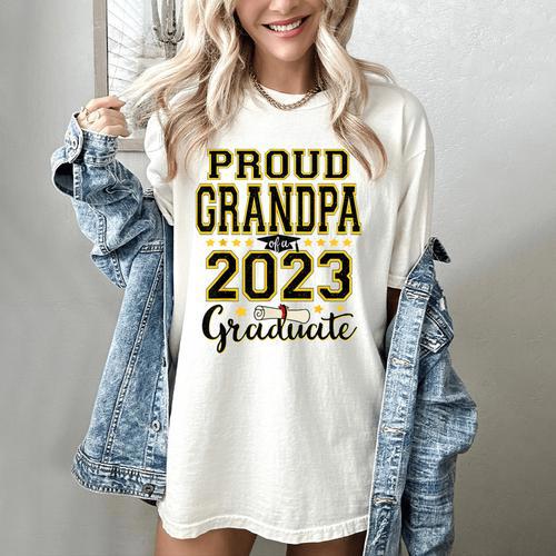 Proud Grandpa Of A 2023 Graduate Graduation Women's Comfort Colors T-Shirt - Best Gift Smart