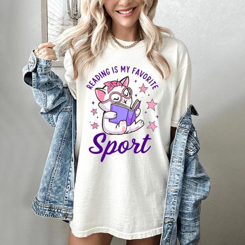 Reading Is My Favorite Sport Saying Quote Book Lovers Women's Comfort Colors T-Shirt - Bookorys