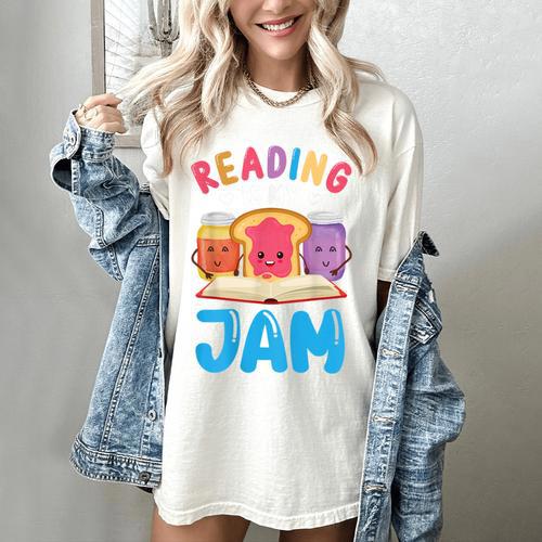 Reading Is My Jam I Love To Read Books Boy Girl Women's Comfort Colors T-Shirt - Bookorys