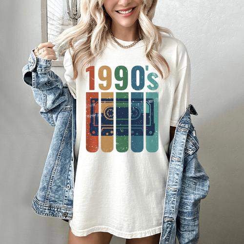 Retro Nineties Style Audio Tape Nostalgia Year 1990 Premium Tri-Blend Women's Comfort Colors T-Shirt - Figerry