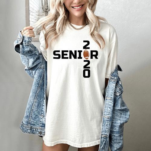 Senior 2020 Football Graduation Shirt Women's Comfort Colors T-Shirt - Best Gift Smart