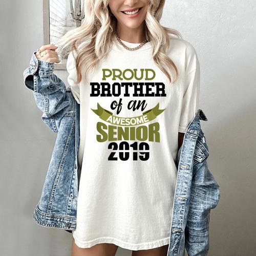 Senior Class Of 2019 Tshirt Graduation Awesome Brother Women's Comfort Colors T-Shirt - Best Gift Smart