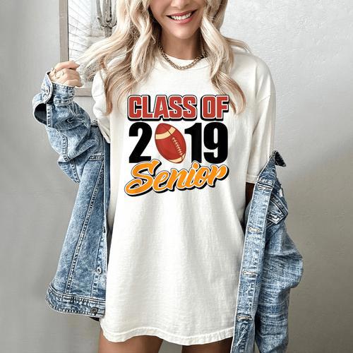 Senior Class Of 2019 Tshirt Graduation Students Football Women's Comfort Colors T-Shirt - Best Gift Smart