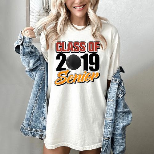 Senior Class Of 2019 Tshirt Graduation Students Hockey Women's Comfort Colors T-Shirt - Best Gift Smart