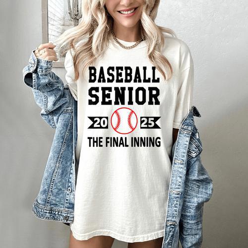 Senior Class Of 2025 Baseball Senior Night Graduation Party Women's Comfort Colors T-Shirt - Best Gift Smart