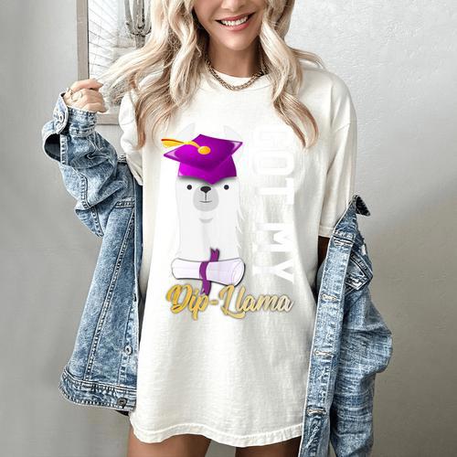 Senior Graduation 2020 Got My Dip-Llama Diploma Llama Pun Women's Comfort Colors T-Shirt - Best Gift Smart