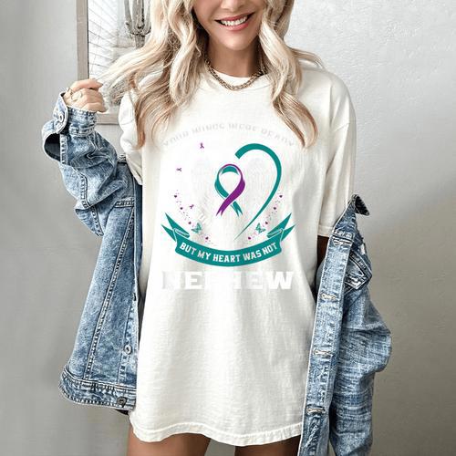 Suicide Awareness In Memory Of My Nephew Back Print Graphic Women's Comfort Colors T-Shirt - Easessy