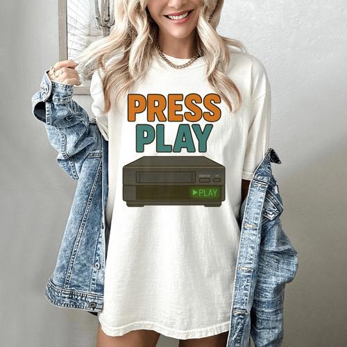 VHS Cassette Retro Analog Nostalgia Theme Premium Women's Comfort Colors T-Shirt - Figerry