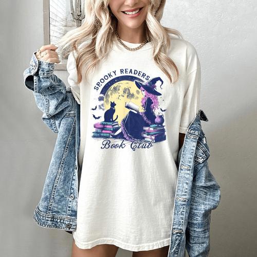 Vintage Sexy Witch Spooky Readers Book Lover Club Halloween Women's Comfort Colors T-Shirt - Bookorys AU