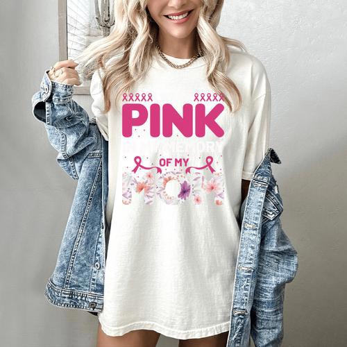 I Wear Pink In My Memory Of My Mom Support For Mom Grandma Women's Comfort Colors T-Shirt - Easessy
