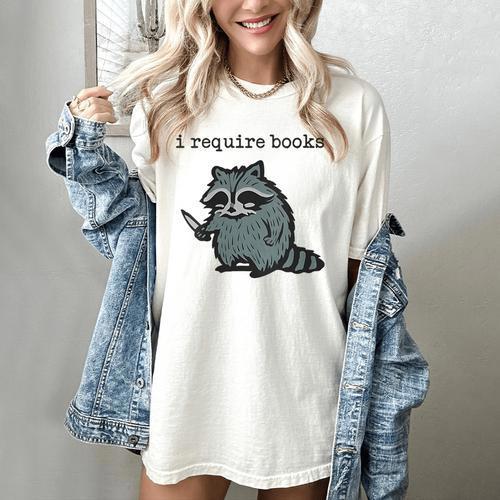 Women's i Require Books Raccoon Women's Comfort Colors T-Shirt - Bookorys DE