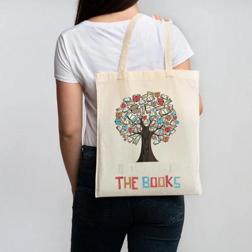 100 Days In The Books Tree Reading Teacher Student 100th Day Canvas Tote Bag - Bookorys