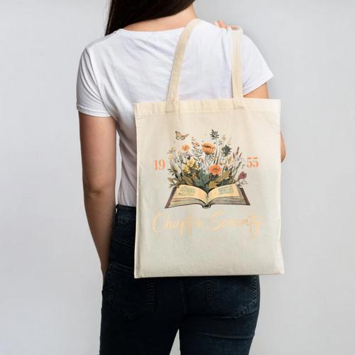 1955 Chapter Seventy 70th Birthday Wildflower Book 70 Yr Old Canvas Tote Bag - Bookorys CA