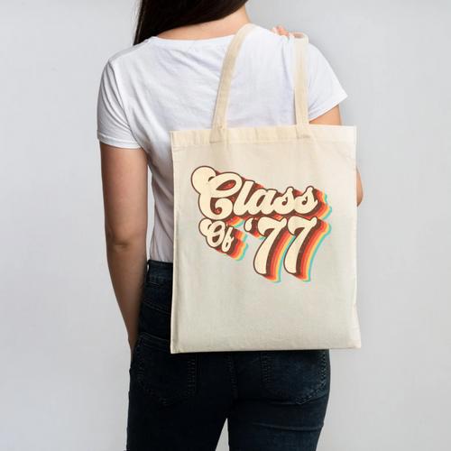 1977 Class Reunion Retro Class Of 77 High School Graduation Canvas Tote Bag - Best Gift Smart