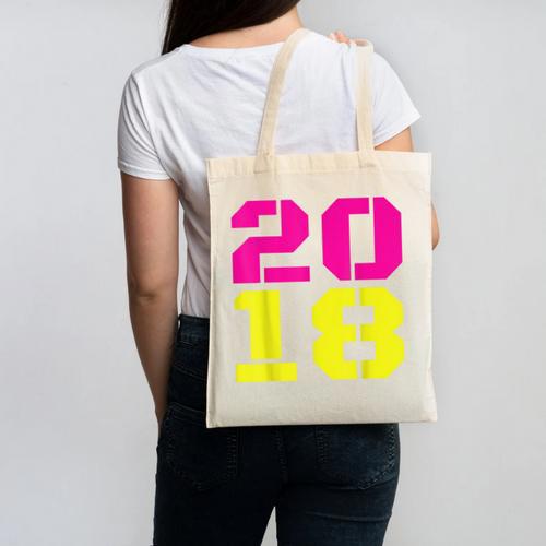 2018 Big Neon Numbers For The New Year Or Graduation Canvas Tote Bag - Best Gift Smart