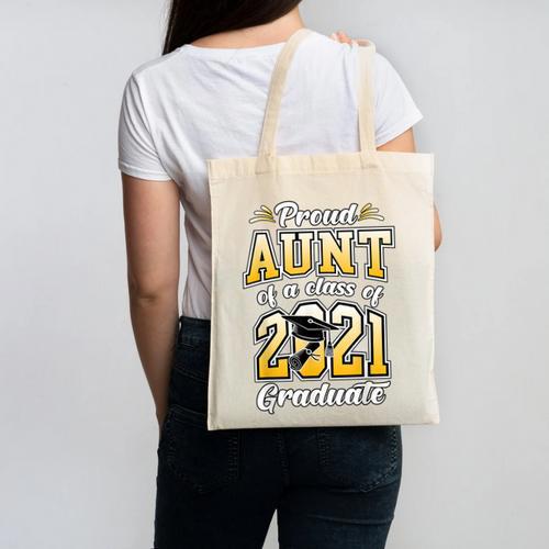 2021 Graduation Shirts For Family 2021 Graduation For Aunt Canvas Tote Bag - Best Gift Smart