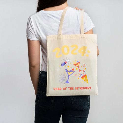 2024 Year Of The Introvert New Year Adventures Canvas Tote Bag - Raresse