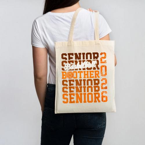 2026 Basketball Senior Brother Graduation Matching Family Canvas Tote Bag - Best Gift Smart