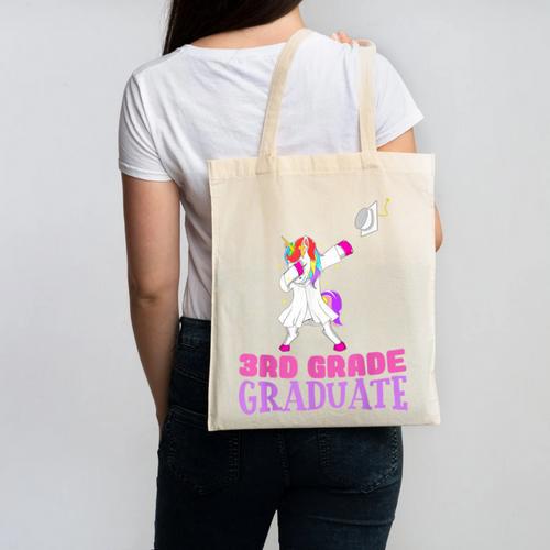 3rd Grade Graduation Unicorn End Of Year Third Canvas Tote Bag - Best Gift Smart