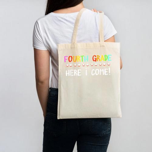 4th Grade Here I Come Cute 3rd Grade Graduation Shirt Canvas Tote Bag - Best Gift Smart