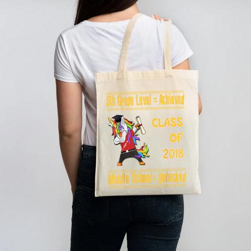 5th Grade Graduation Shirt Dabbing Unicorn Boys Class 2018 Canvas Tote Bag - Best Gift Smart