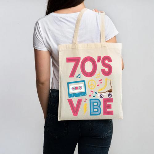 70s Retro Style Roller Skate Cassette Music Nostalgia Canvas Tote Bag - Figerry