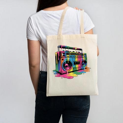 80s 90s Hip Hop Nostalgia Retro Boombox Music Lovers Canvas Tote Bag - Figerry