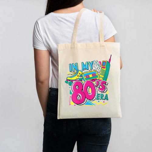 In My 80s Era Retro Vintage 80s Party Throwback Nostalgia Canvas Tote Bag - Figerry
