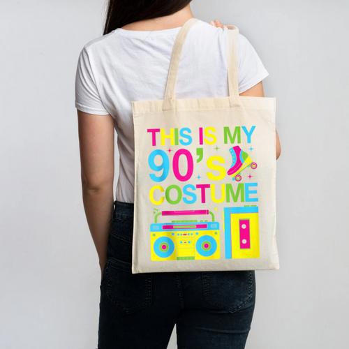 This Is My 90's Costume Retro 1990s Style Cassette Nostalgia Canvas Tote Bag - Figerry