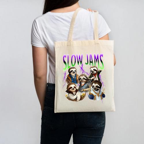 90s Style Bootleg Trendy Sloth Design For Introverts Canvas Tote Bag - Raresse