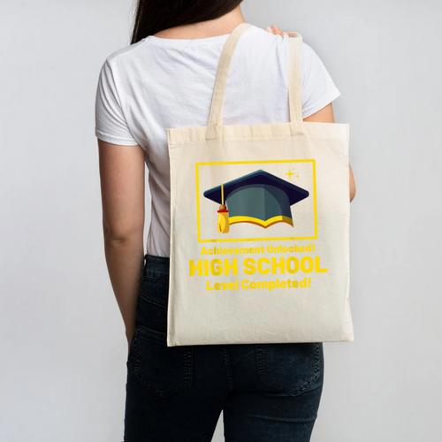 Achievement Unlocked High School Graduation Gamer Canvas Tote Bag - Best Gift Smart