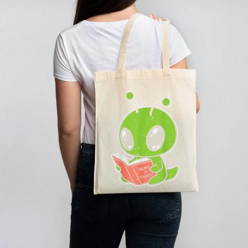 Alien Reading Book Believe In Yourself Kids Women Men Canvas Tote Bag - Bookorys AU