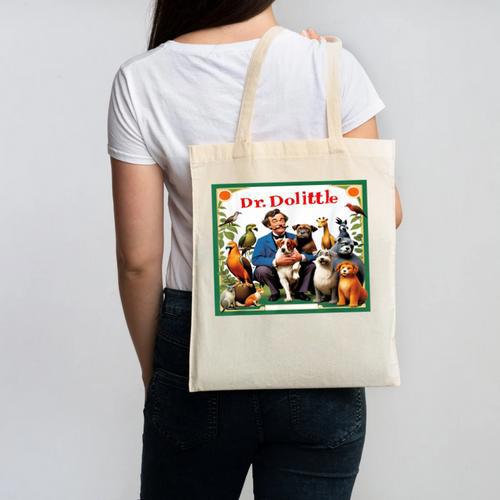 Animal Doctor & Communicator Dr Dolittle Children's Book Cover Canvas Tote Bag - Bookorys