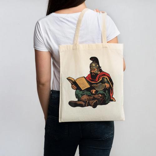 Attila The Hun Reading A Book Canvas Tote Bag - Bookorys