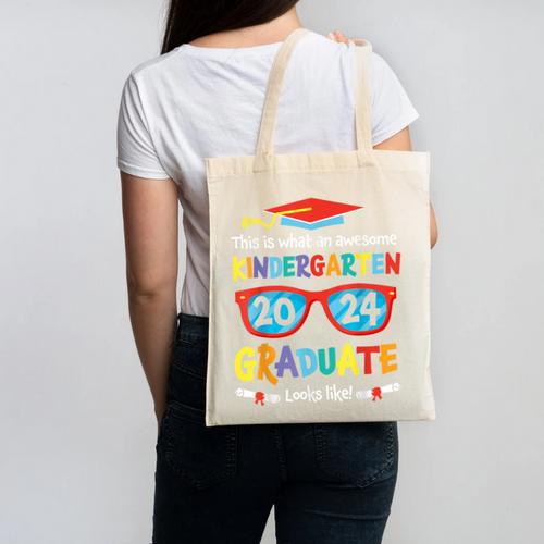 Awesome Kindergarten Graduate Looks Like 2024 Graduation Canvas Tote Bag - Best Gift Smart