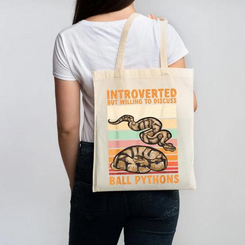 Ball Python Snake Introvert Ball Python Canvas Tote Bag - Raresse