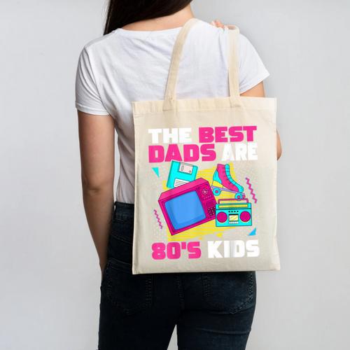 The Best Dads Are 80s Kids 80s Dad Nostalgia Canvas Tote Bag - Figerry