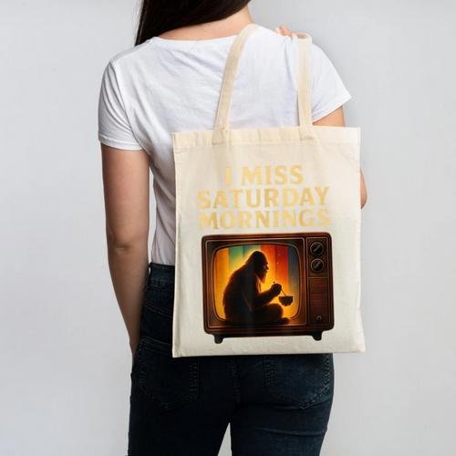Bigfoot Saturday Morning Nostalgia Canvas Tote Bag - Figerry