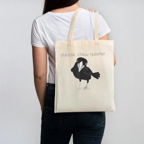 Bird Please Chew Quieter Introvert Quietness Canvas Tote Bag - Raresse