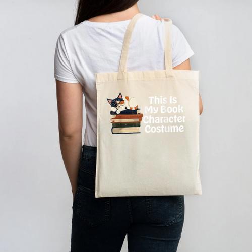 This Is My Book Character Costume Cat Men Women Kids Reading Canvas Tote Bag - Bookorys