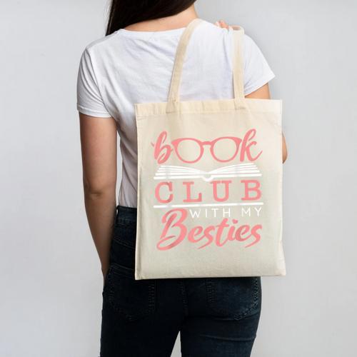 Book Club With My Besties Canvas Tote Bag - Bookorys