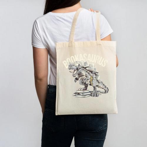 Book Dinosaur Bookworm T-Rex Dino Reading Books Book Canvas Tote Bag - Bookorys