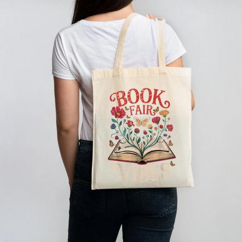 Book Fair Vibes Canvas Tote Bag - Bookorys UK