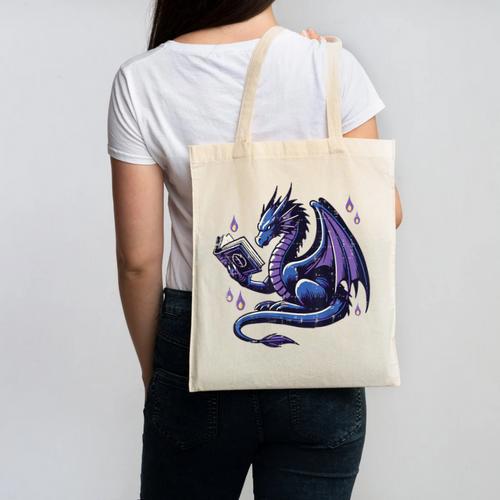 Book Lover Dragon Reading Cool Fantasy Women Girls Kids Men Canvas Tote Bag - Bookorys CA