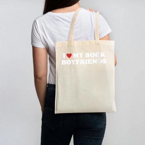 Book Lover Reading I Love My Book Boyfriends Canvas Tote Bag - Bookorys DE