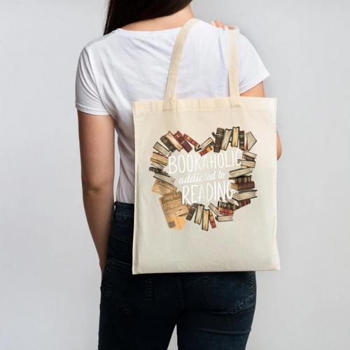 Bookaholic Addicted To Reading Book Lovers Literacy Canvas Tote Bag - Bookorys